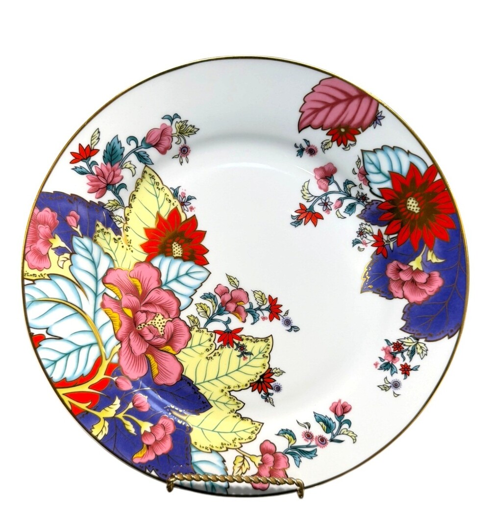 Imperial Leaf Tobacco Leaf 10.75" Dinner Plate Floral Gold Trim China